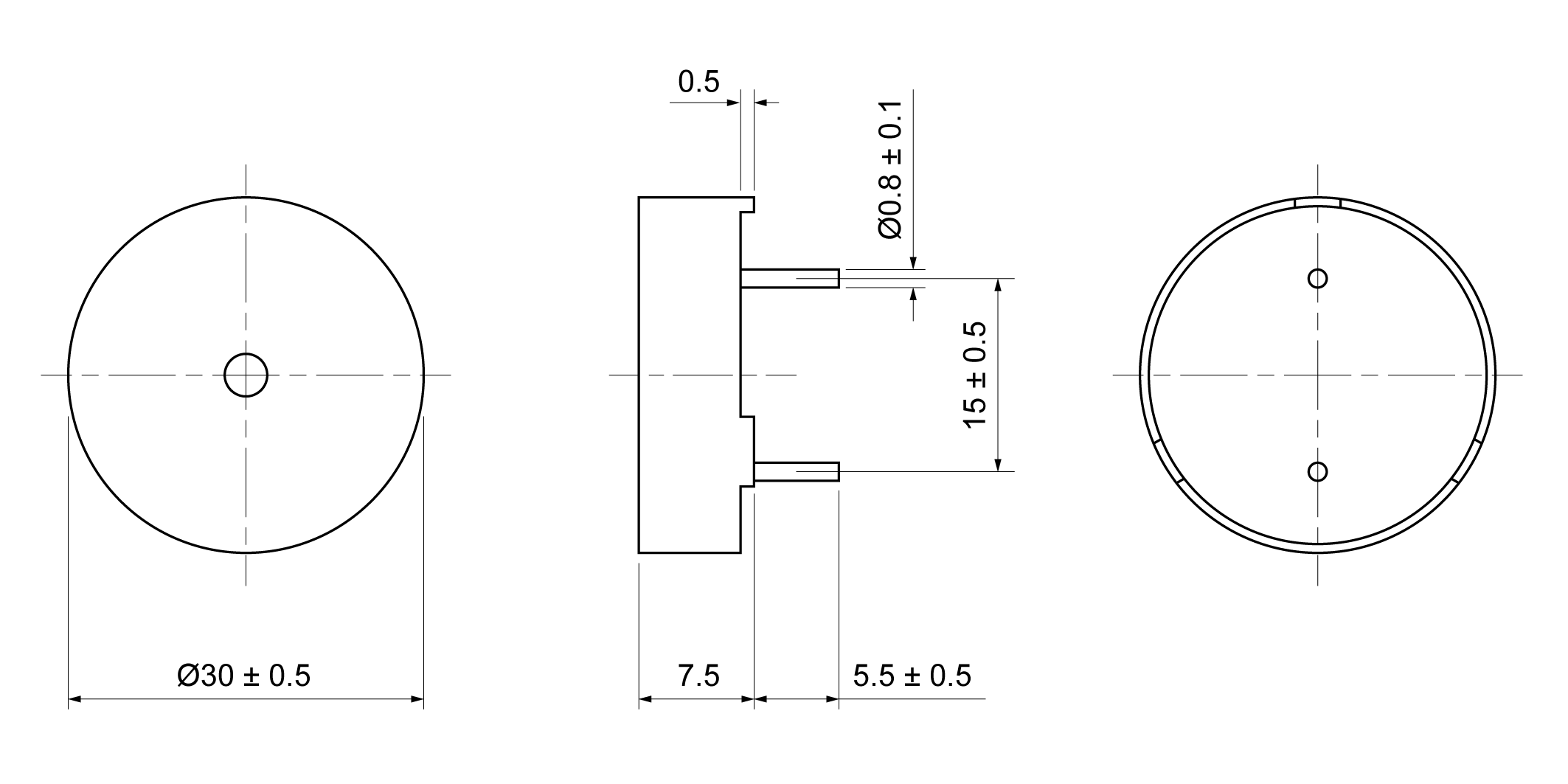 PT3007-36A25-P15 Mechanical Drawing